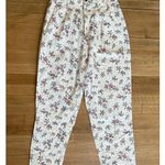 Vintage 90s Flower Print Pleated Pants Size 8/ 28 Waist Photo 0