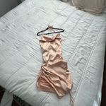 Leau Cabo gold satin adjustable strappy rouched mini dress M NWT Size M Photo 10