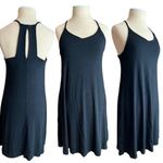 Women's Black Jersey Knit Keyhole Sleeveless Stretch Mini Dress Size Small Photo 0