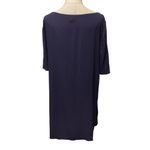 Eileen Fisher Women's Tencel Knit Hi-Low Tunic Dress Navy Blue Slit Sleeve Sz M Photo 5