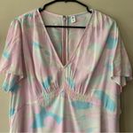 BP NWT B.P Lightweight Short Sleeve Crepe Pink/Blue Painted Camo Dress Size XL Photo 2