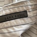 ZARA  | Pinstriped Poplin Button Down Shirt Sz XS Photo 8