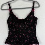 Victoria's Secret  Sexy‎ Little Things Corset Tank Top Black Butterfly Pink L Photo 0