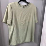 Vintage Casablanca Blouse Green Woven Material Size 14 Photo 1