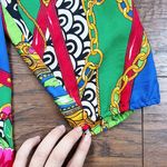 Diane Freis • vintage blouse colorful zebra floral tie neck beaded fringe Pink Size XL Photo 7