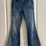 Altar'd State  High Rise Two-Tone Flare Jeans Raw Hem 90's Acid Wash Photo 0