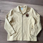 Disney Vintage  1955 Mickey Badge Embroidered Zip Up Beige Jacket Size XL Photo 0