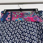 Womens wide leg semi sheer fold over pull on pants blue medium Photo 2