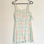 Abound NWT  Pink-Green Adley Plaid Tiered Front Button Mini Dress - S Photo 1