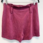Naked Zebra Burgundy Faux Suede Paper Bag Shorts Medium Photo 1