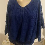 Venus  Navy Blue Lace Top Size M Photo 3