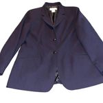 Pendleton Women’s 2 Pc Pant Suit Blazer Size 10 Pants Size 8 Navy Blue 100% Poly Photo 1