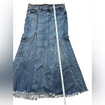 Old Navy Vintage Y2K Women’s Flare Denim Maxi Skirt Ultra Low Waist Sz 6 Grunge Girl Photo 6