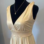 Eyeshadow Elegant Creamy gold Sleeveless sexy Dress Photo 1