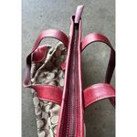 Coach Vintage Signature Brown Classic Canvas & Red Leather Trim Tote Bag 6082 Photo 10