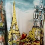 Allison Daley  Parisian Scene Tee - Teal and Multicolor Photo 3