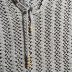 st. john's bay VTG Cream Open Knit Sweater Top Boho Beach 90s Romantic Coastal Lace Fish Net Photo 3