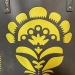 Vera Bradley Laser-Cut Faux Leather Gray & Yellow Tote Bag & Clutch Photo 1