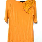Antonio Melani  orange ruffled shoulder small 3/4 sleeve stretch material blouse Photo 0