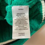 BP Nordstrom Green White Black Stripe Cable Knit Sleeveless Sweater Vest Top Photo 5