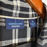 Westbound  18 Plus Black Plaid Linen 3/4 Top Beach Lounge Vacation Summer‎ Casual Photo 5