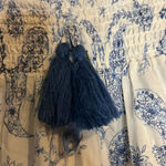 Surf Gypsy  Blue and White Paisley Print Pull-On Pants. Photo 3