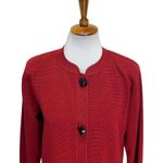 Misook  Knit Long Blazer Red Size S Stealth Wealth Minimalist Quiet Luxury Boho Photo 6