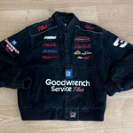 Vintage Chase Authentics Racing Jacket Dale Earnhardt Goopdwrench Size XL Black Photo 0
