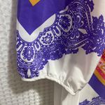 Peach Love California Boho Scarf Print Dress Large Pink Orange Purple Photo 4