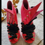 Privileged Demeter Lace Up Pink heels Size 8 Photo 8