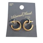 Universal Threads Universal Thread 3 Pair Gold Tone Earrings Pierced Hoops Nickel Free New on Card Photo 1