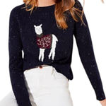 Loft  Women’s Navy Blue Llama Knit Crewneck Sweater Size Small Style 520610 Photo 0