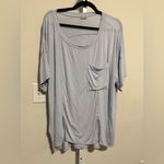 Free People Soft Light Blue V-Neck Tee Photo 1