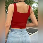 SheIn Square Neck Crop Cami Tank Top, Red, Size S, NWOT Photo 1