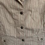 City Streets Tan Striped Blazer Size M Photo 4