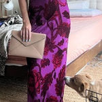 RHODE Jemima Floral Velvet Maxi Dress‎ Sz 6 Purple Photo 0