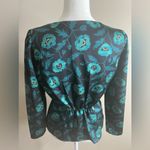 J crew factory satin black crepe fitted peplum blouse size 2 Photo 3