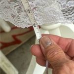 Vintage Sears Half Slip Skirt Size Medium Lace Trim Split Up Middle Back White Photo 3