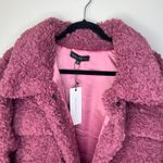 Dance & Marvel Dance & Marvel New w/ Tags Raspberry Cropped Sherpa Coat Size Large Winter Photo 6
