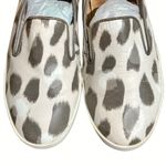 LK Bennett  Leather Slip On Sneakers Loafers Grey Off-White Flats Womens 37 6.5 Photo 3