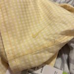 Nike  Gingham Yellow Cross Back Cropped Tank Top Photo 3