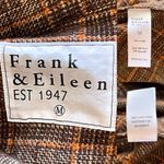 Frank & Eileen  Gavin Shirt Jacket Bouclé Wool Orange Brown Plaid Medium EUC Photo 6