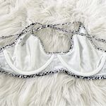 Athleta Zimbabwe Animal Print underwire Bikini swim Top black white blue 38 B C Photo 5