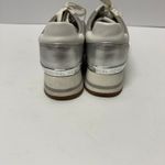 Michael Kors Monique Lace Up Trainer Sneakers Silver White Gray Womens Size 7.5 Photo 4