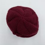 Hand Knit Adult Maroon Flower Accent Bucket Hat Photo 3