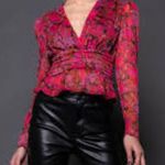 Steve Madden Pink Puff Sleeve Blouse with Ruffled Peplum Photo 6