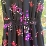 EXPRESS  Women's Black And Purple Floral Sleeveless Romper Size 2 Photo 4