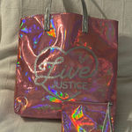 Justice  Iridescent Pink Tote Bag Set Photo 0