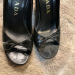 Prada Ada Pumps Size 35 Bow Detail Leather Black US Size 5 Photo 9