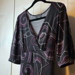 Hypnotik Black Swirl Print Faux Wrap Dress 3/4 Sleeve Women's Size Medium Photo 3